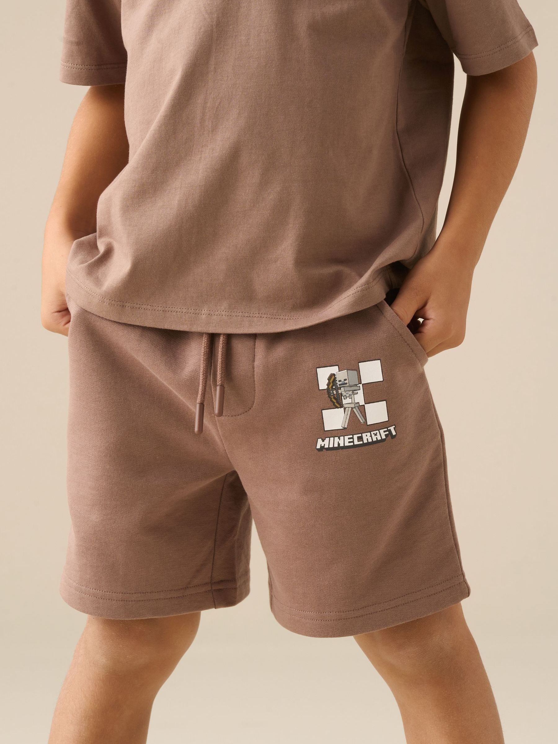 Dsiney Kidz - Angel & Rocket Brown Minecraft Shorts image 1
