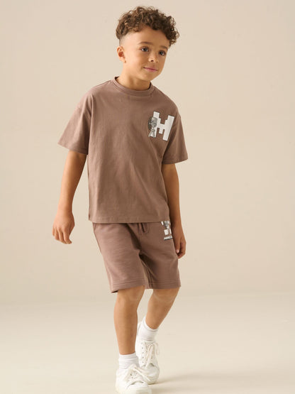 Dsiney Kidz - Angel & Rocket Brown Minecraft Shorts image 2