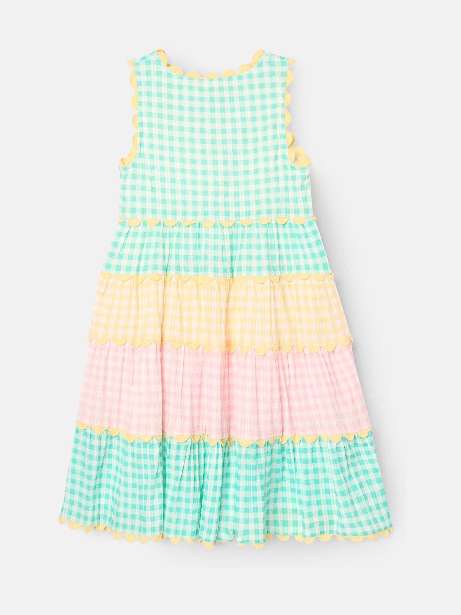 Angel & Rocket Yellow Ginny Pastel Gingham Bow Waist Dress image 6