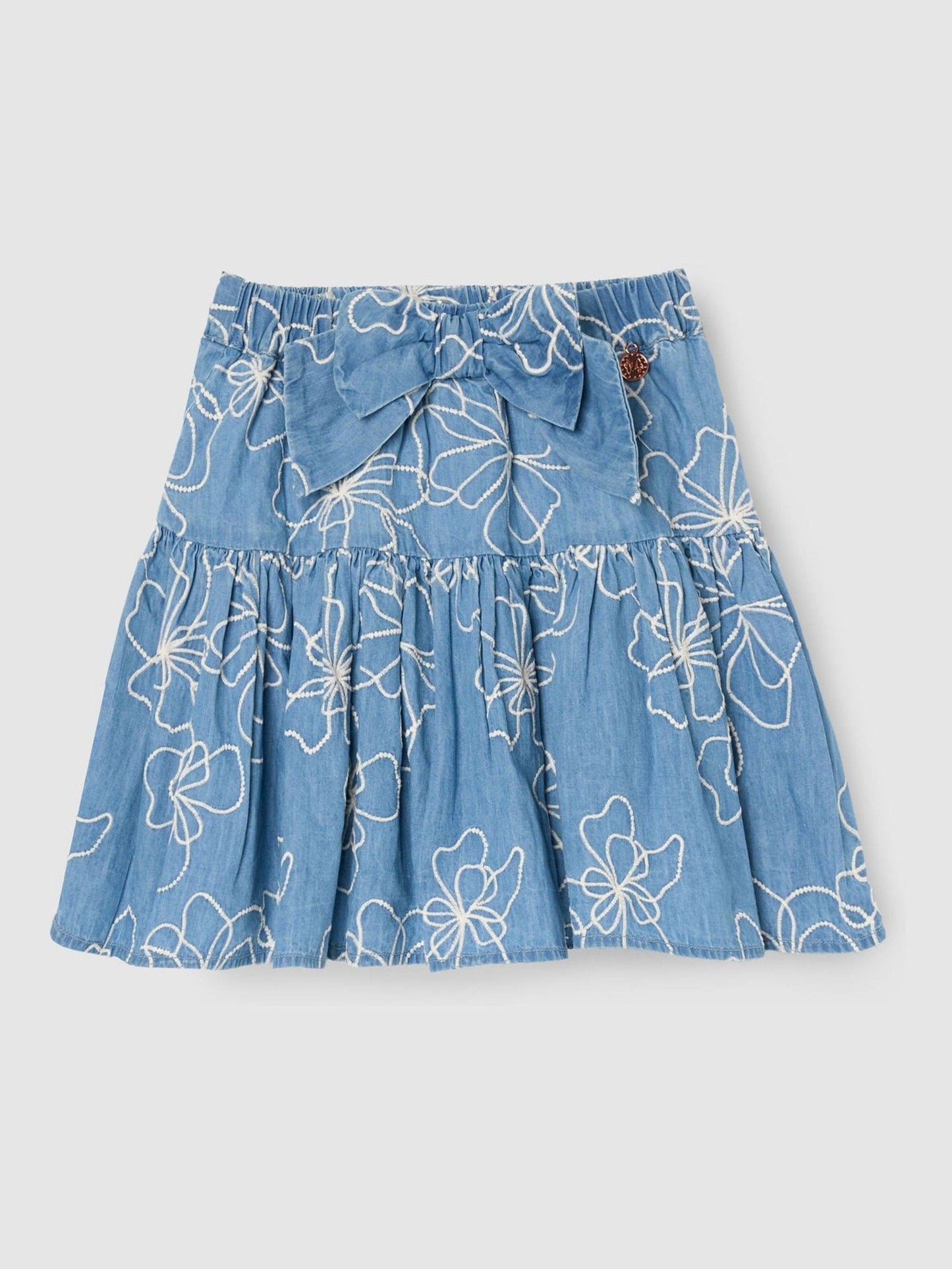 Dsiney Kidz - Angel & Rocket Blue Maya Embroidered Denim Bow Skirt image 4