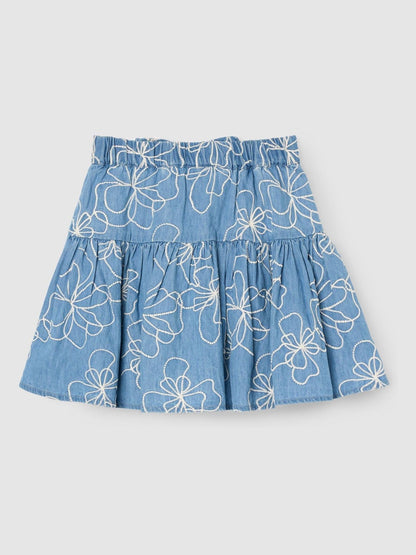Dsiney Kidz - Angel & Rocket Blue Maya Embroidered Denim Bow Skirt image 5