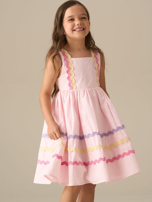 Dsiney Kidz - Angel & Rocket Pink Mia Wide Ric Rac Dress image 1
