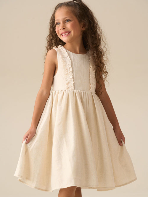 Dsiney Kidz - Angel & Rocket Natural Ava Metallic Shimmer Lace Trim Dress image 1
