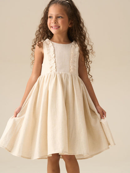 Angel & Rocket Natural Ava Metallic Shimmer Lace Trim Dress image 4