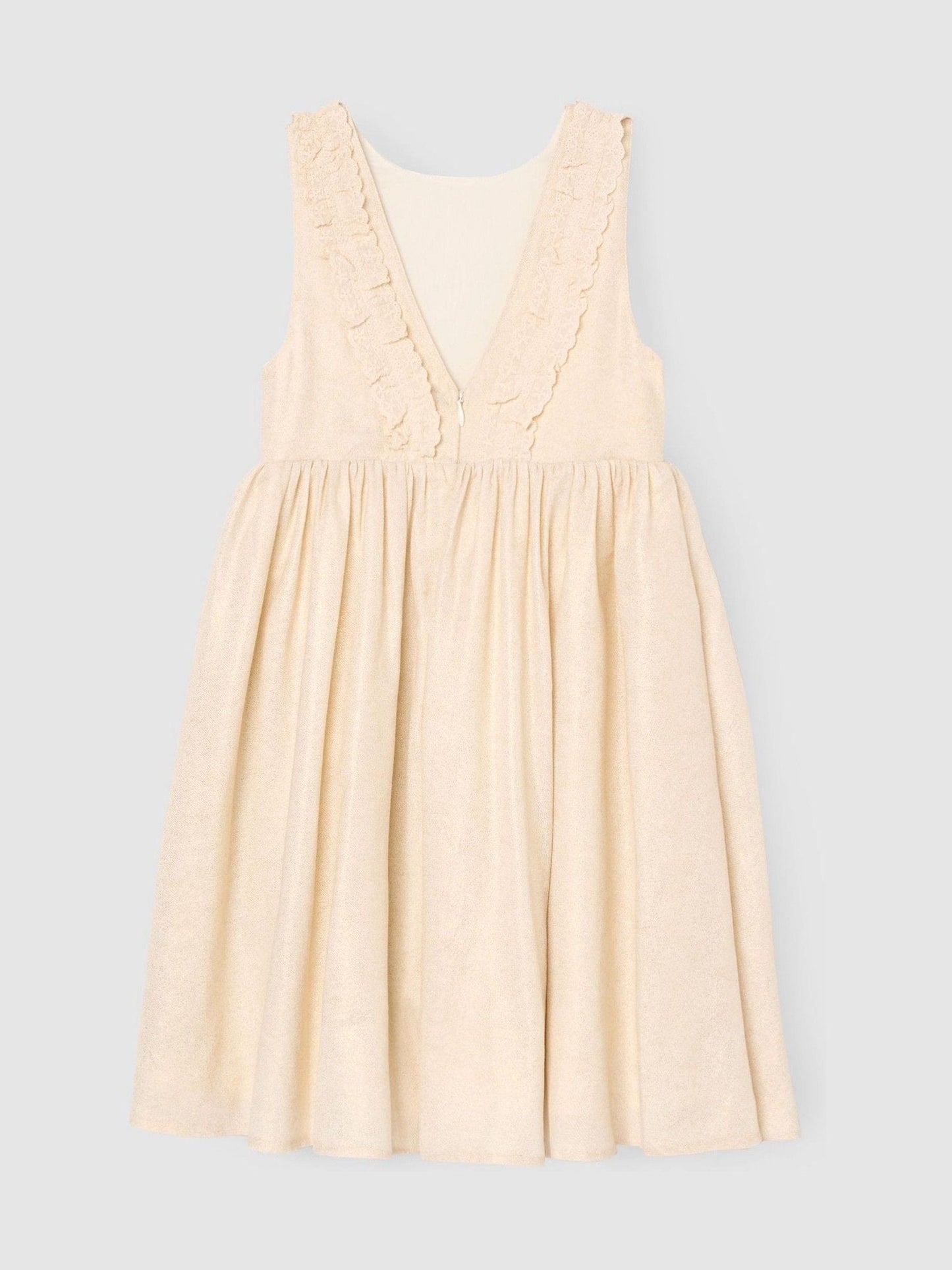 Angel & Rocket Natural Ava Metallic Shimmer Lace Trim Dress image 6