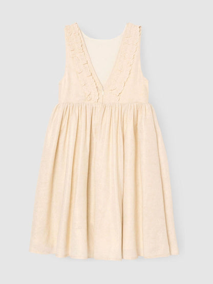 Angel & Rocket Natural Ava Metallic Shimmer Lace Trim Dress image 6
