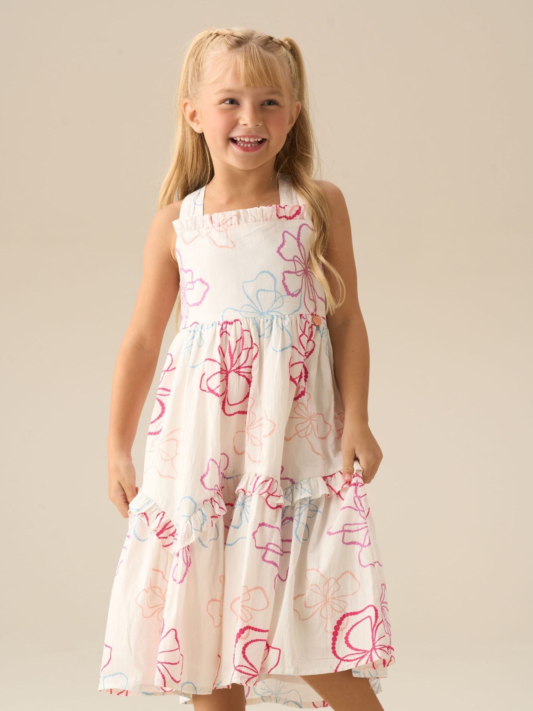Dsiney Kidz - Angel & Rocket White Lettie Printed Floral Dress image 1