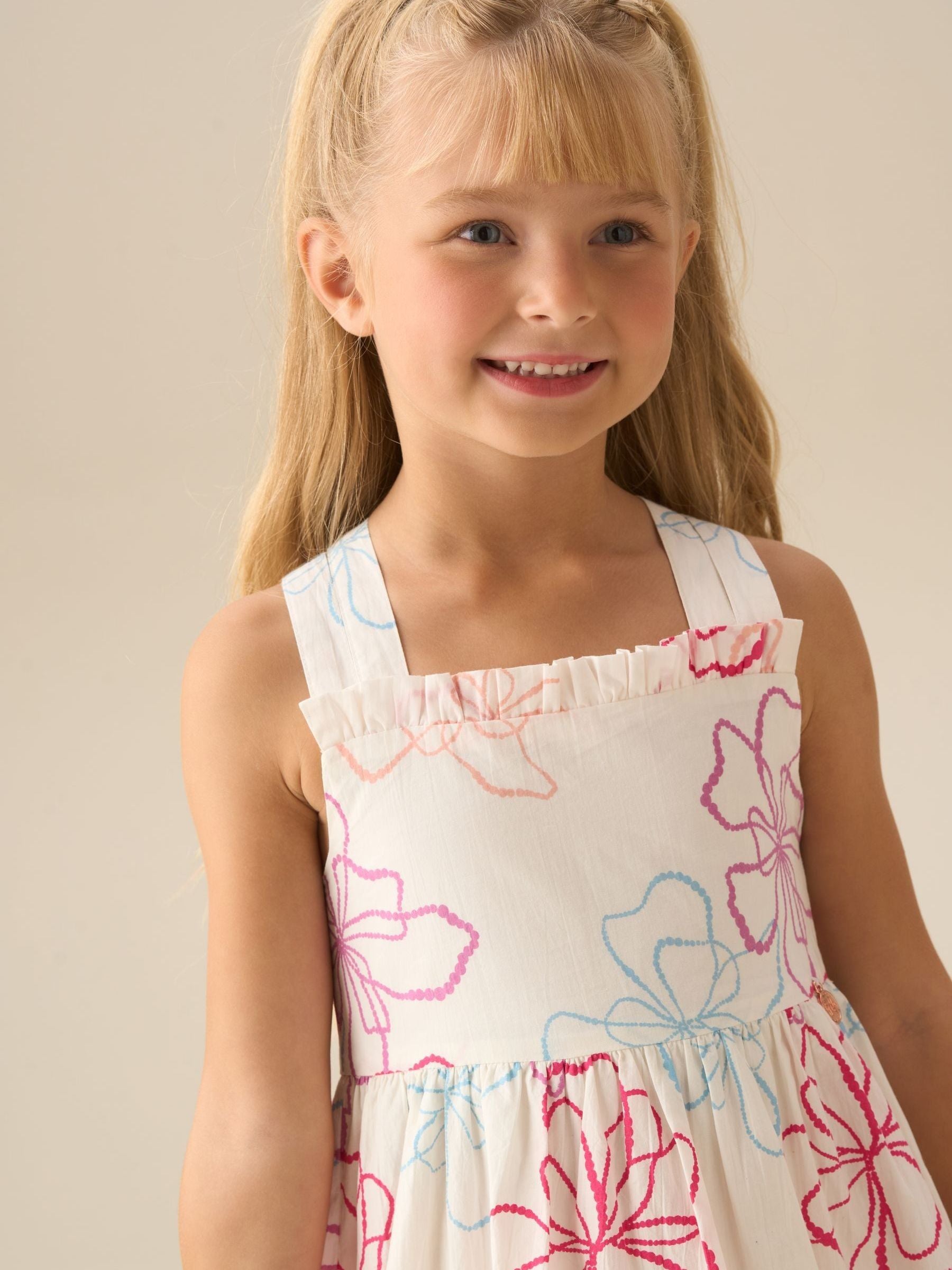 Dsiney Kidz - Angel & Rocket White Lettie Printed Floral Dress image 3