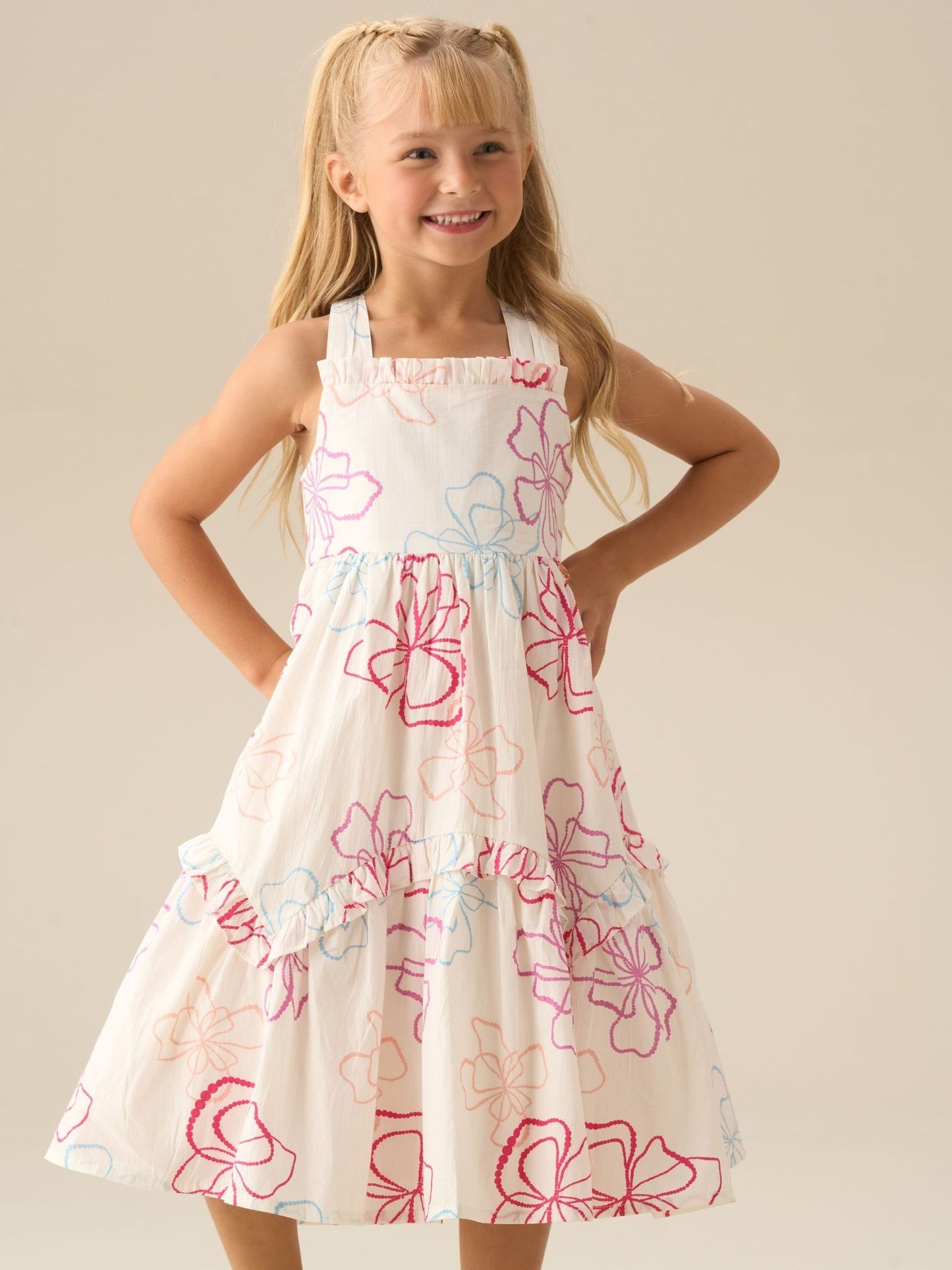 Dsiney Kidz - Angel & Rocket White Lettie Printed Floral Dress image 4