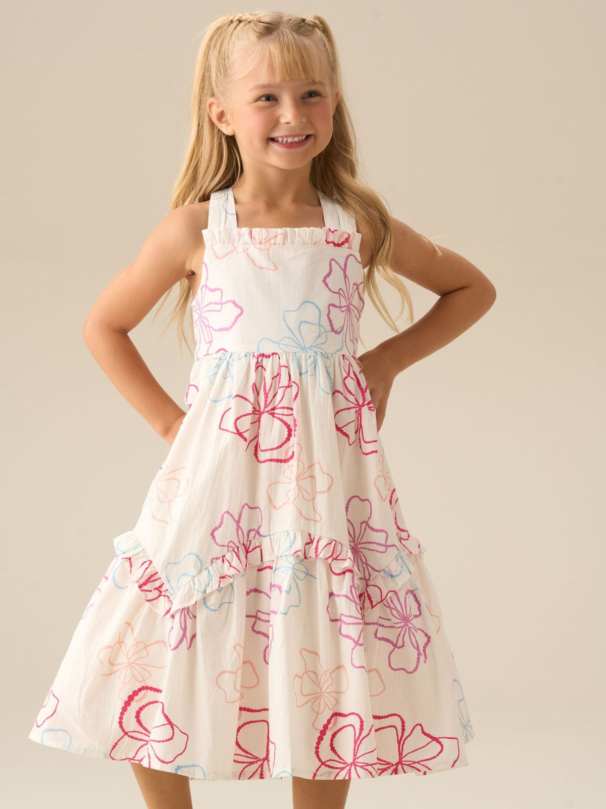 Dsiney Kidz - Angel & Rocket White Lettie Printed Floral Dress image 4