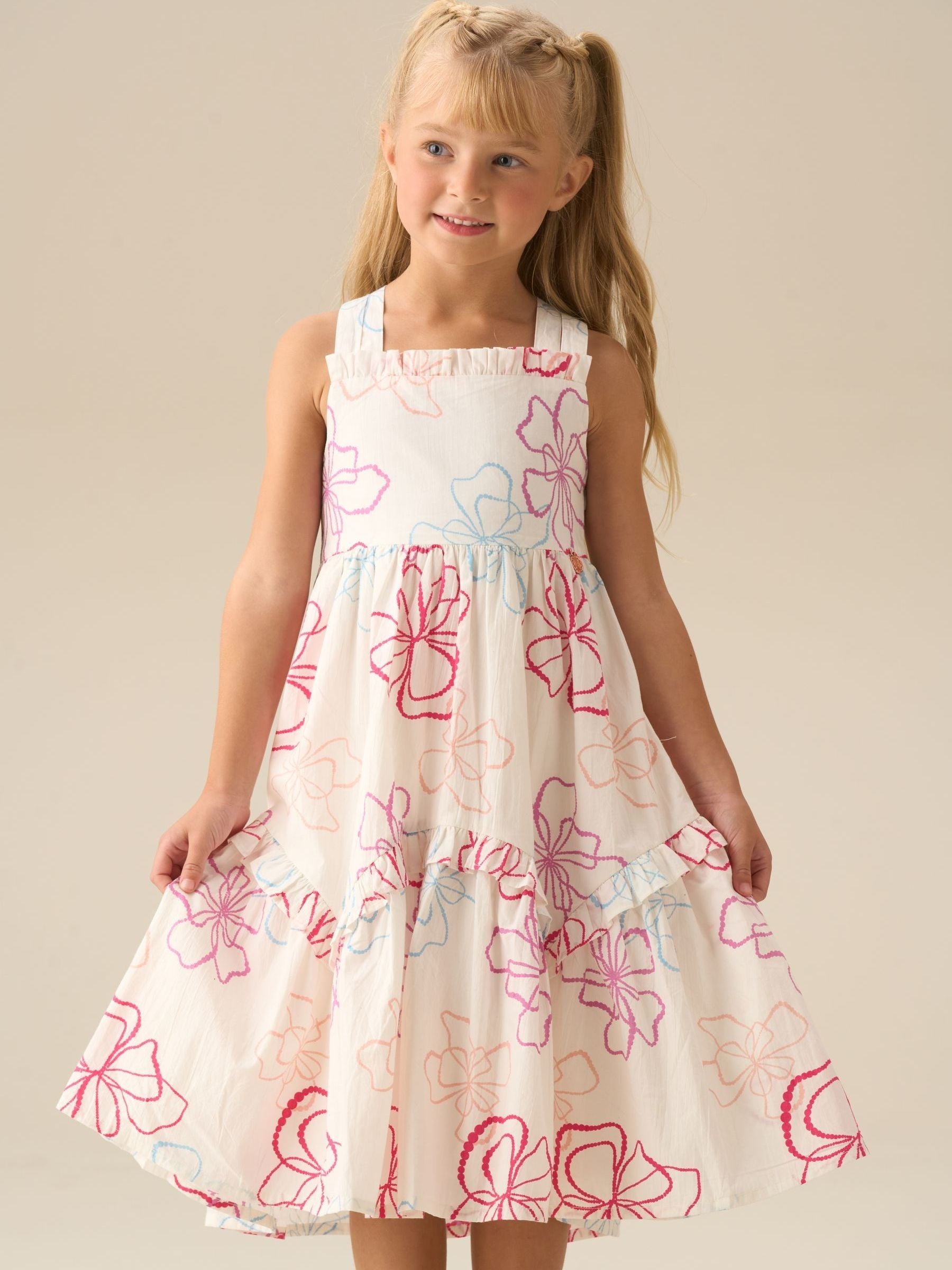 Dsiney Kidz - Angel & Rocket White Lettie Printed Floral Dress image 5