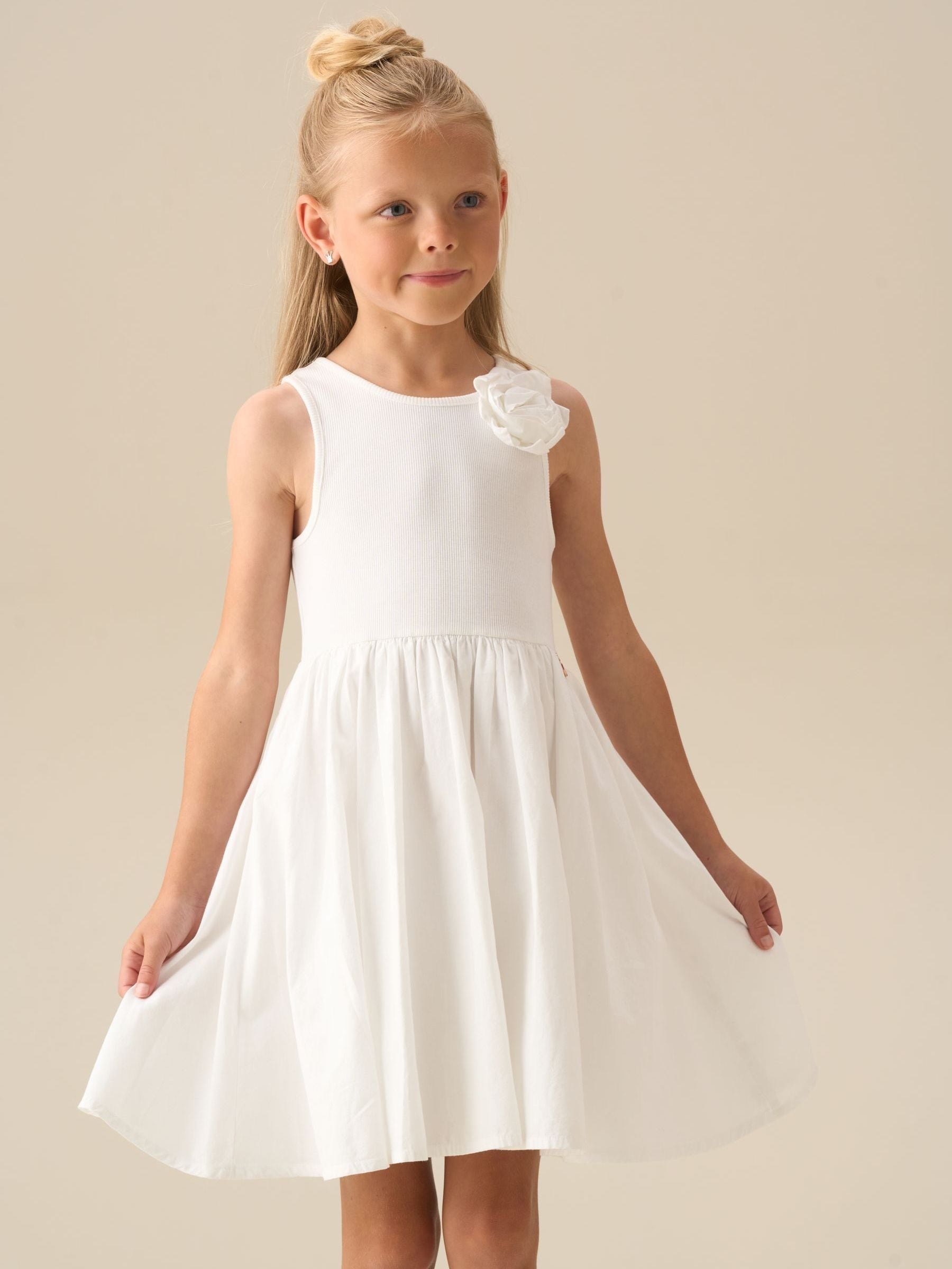 Angel & Rocket White Jess Crochet Flower Dress image 4