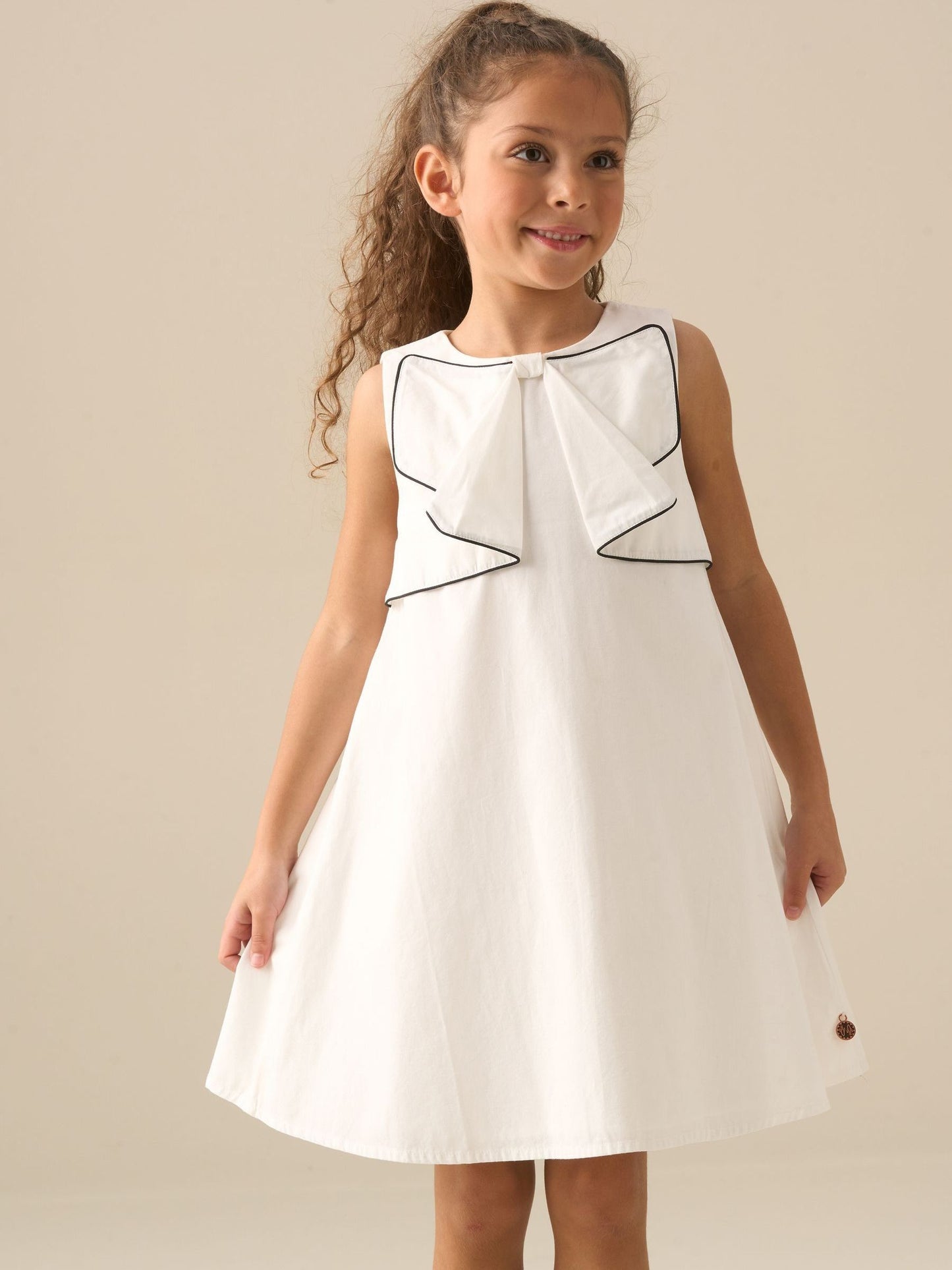 Angel & Rocket White Lizzie Bow Detail Dress image 5