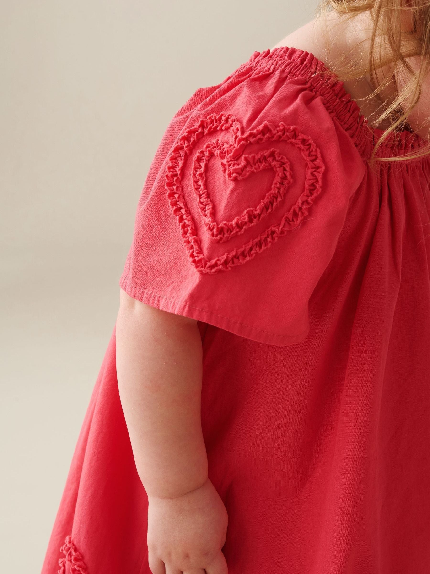 Angel & Rocket Pink Lori Heart Frill Swing Dress image 2