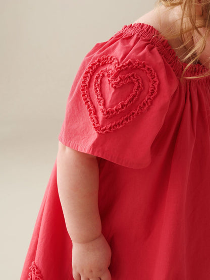 Angel & Rocket Pink Lori Heart Frill Swing Dress image 2