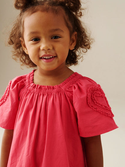 Angel & Rocket Pink Lori Heart Frill Swing Dress image 3