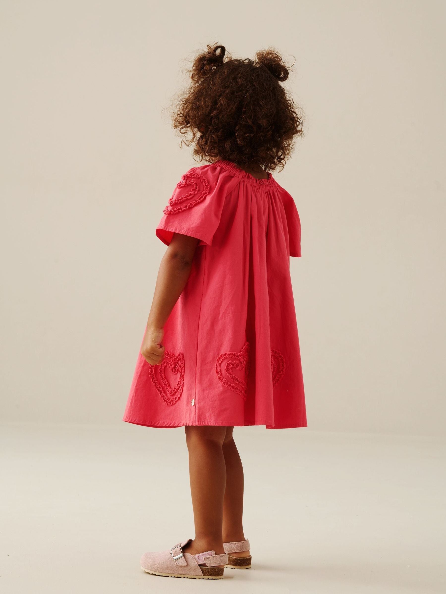 Angel & Rocket Pink Lori Heart Frill Swing Dress image 4