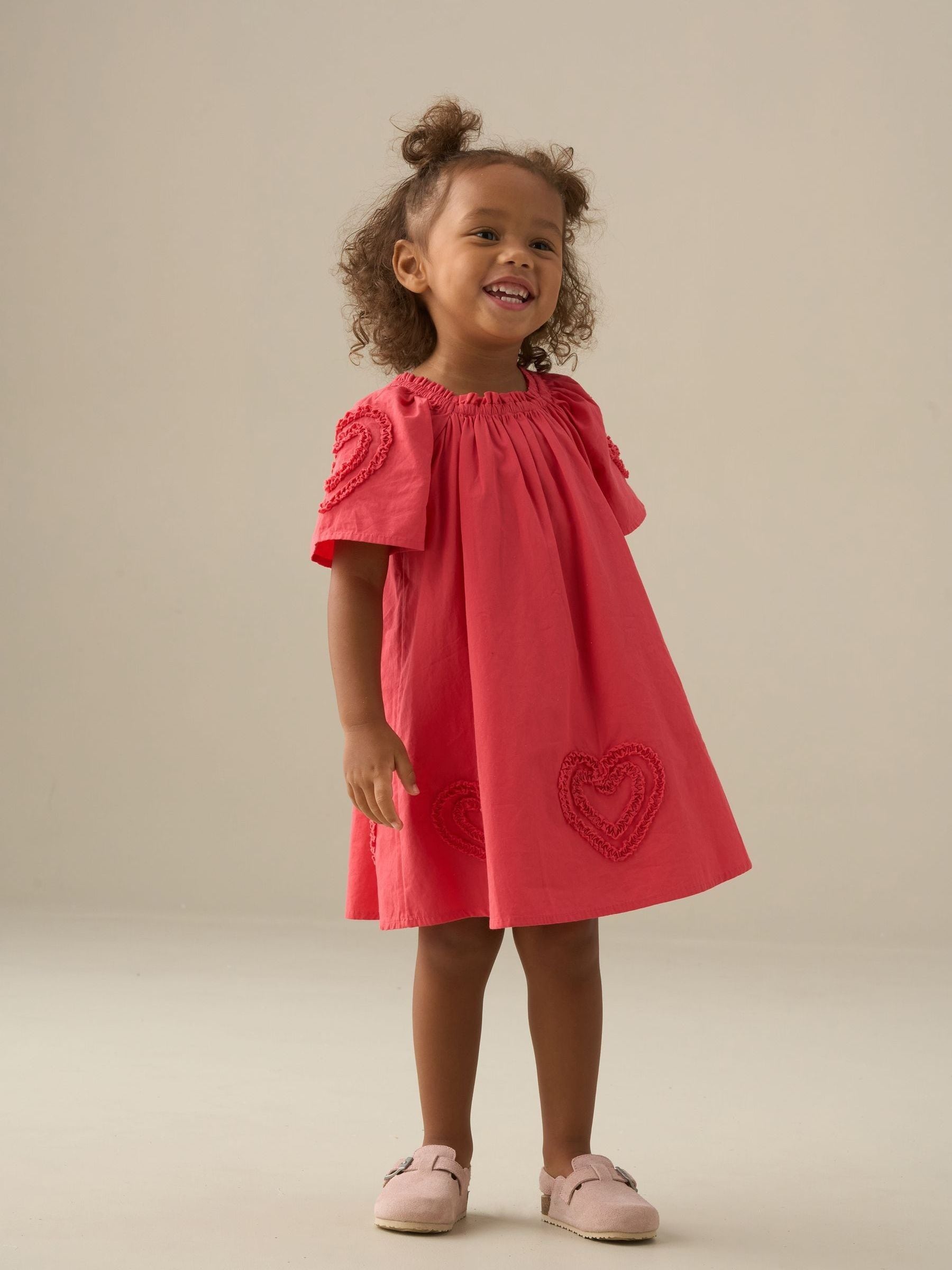 Angel & Rocket Pink Lori Heart Frill Swing Dress image 5