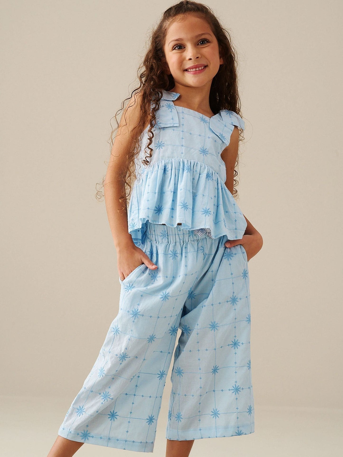 Dsiney Kidz - Angel & Rocket Blue Nellie Tie Detail Embroidered Cami image 2