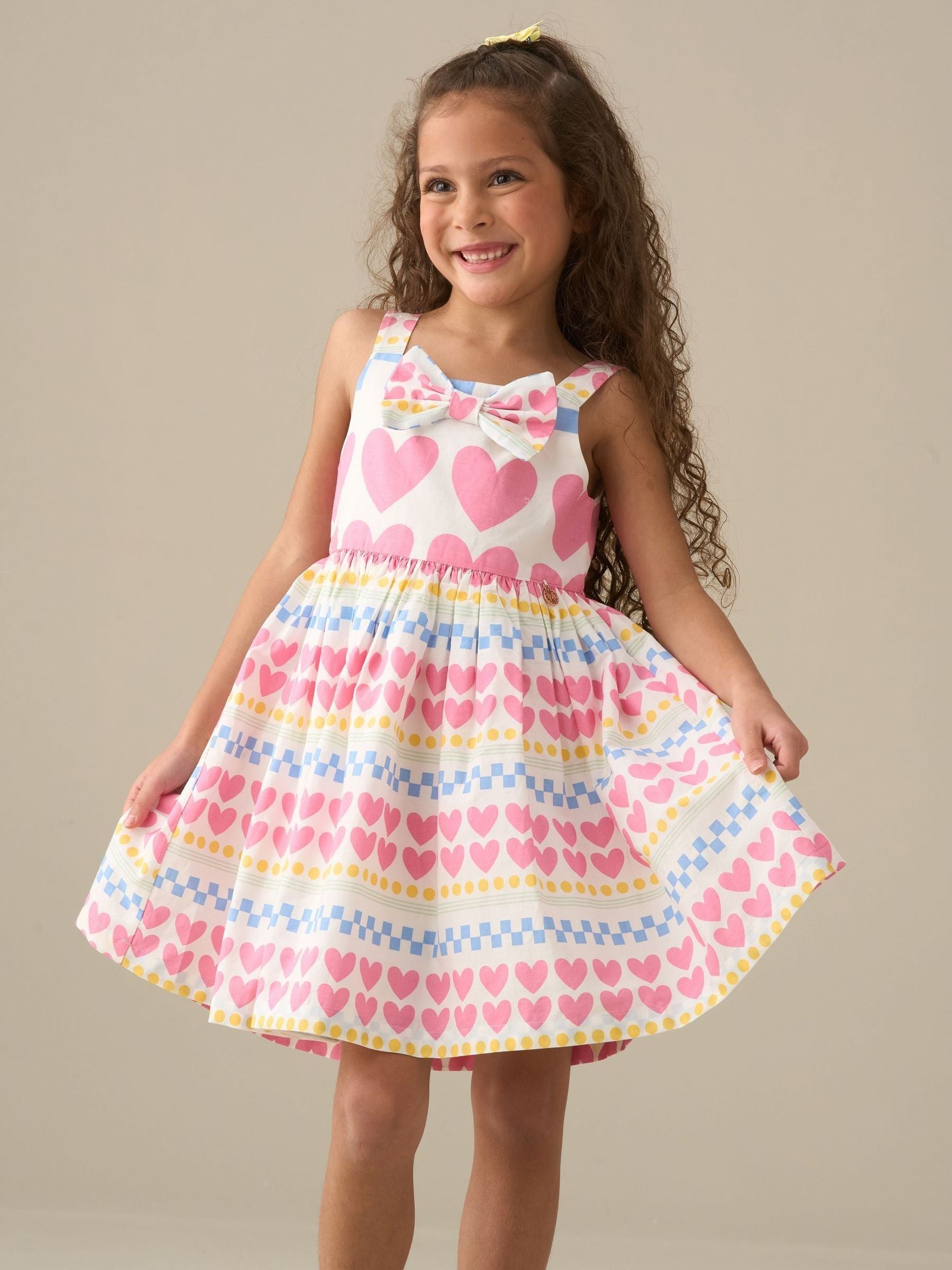 Angel & Rocket Pink Maddie Heart Print Dress image 1