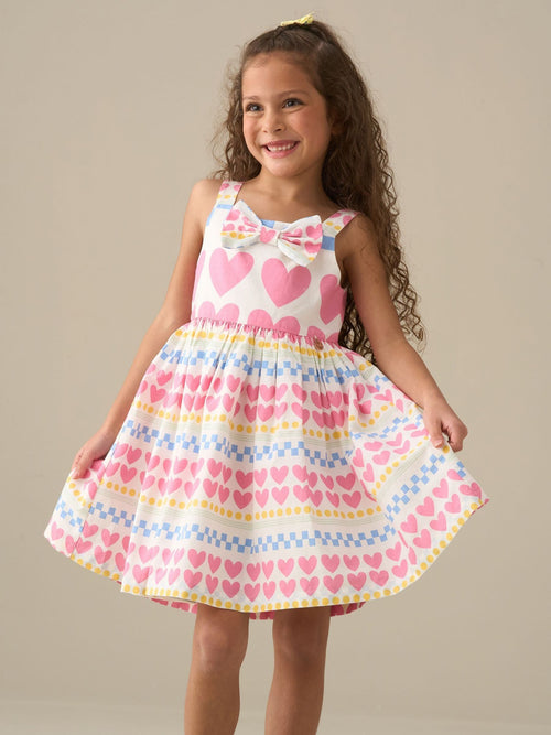 Dsiney Kidz - Angel & Rocket Pink Maddie Heart Print Dress image 1