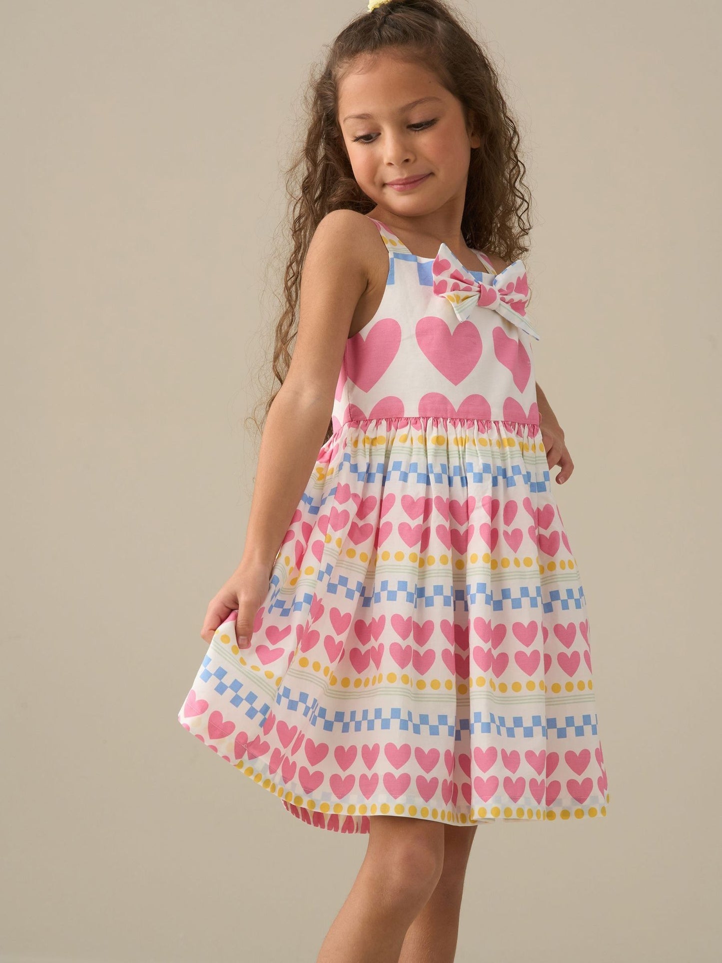Angel & Rocket Pink Maddie Heart Print Dress image 3