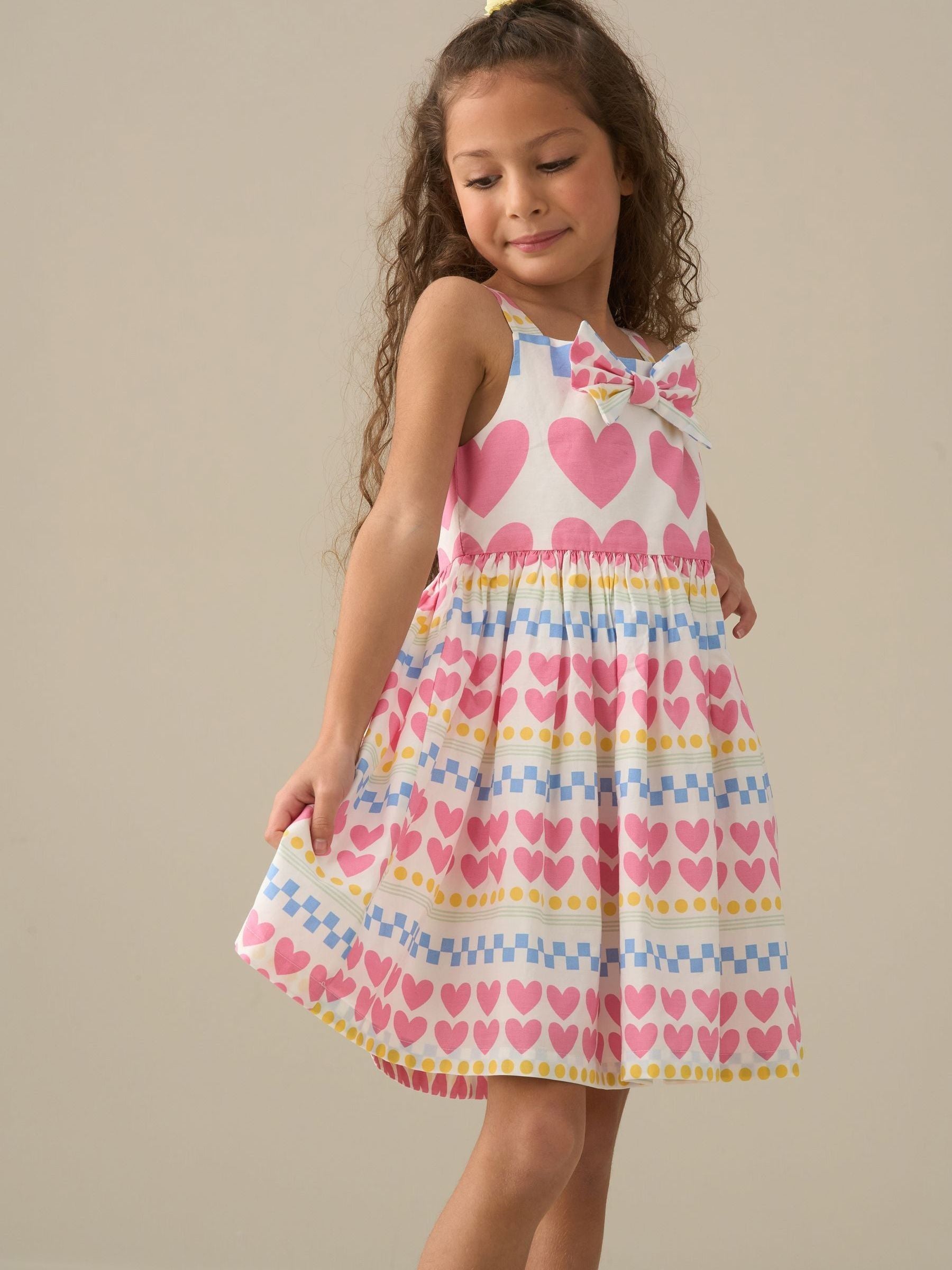 Angel & Rocket Pink Maddie Heart Print Dress image 3