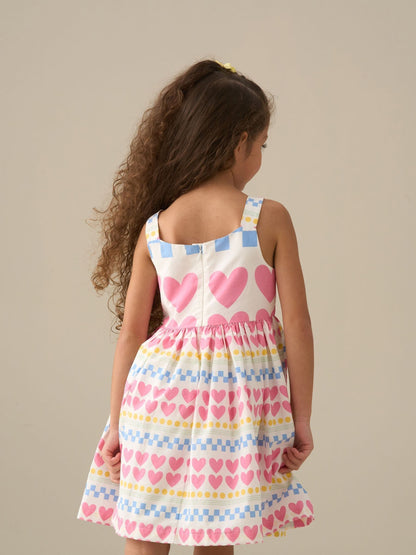 Angel & Rocket Pink Maddie Heart Print Dress image 4
