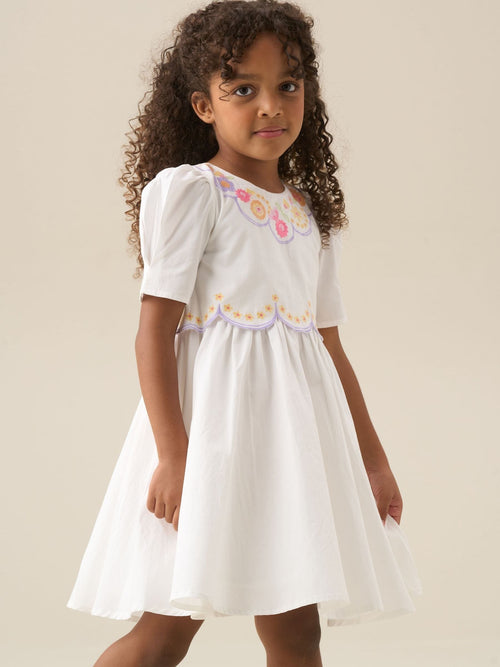 Dsiney Kidz - Angel & Rocket White Gabby Floral Embroidered Dress image 1