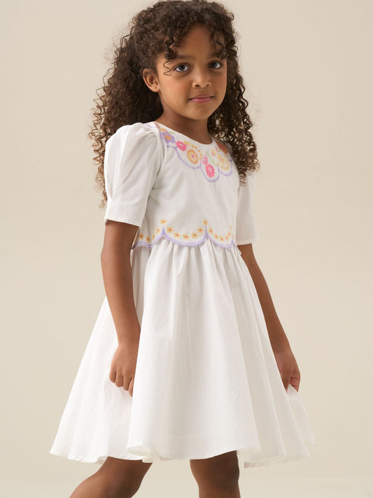 Angel & Rocket White Gabby Floral Embroidered Dress image 1