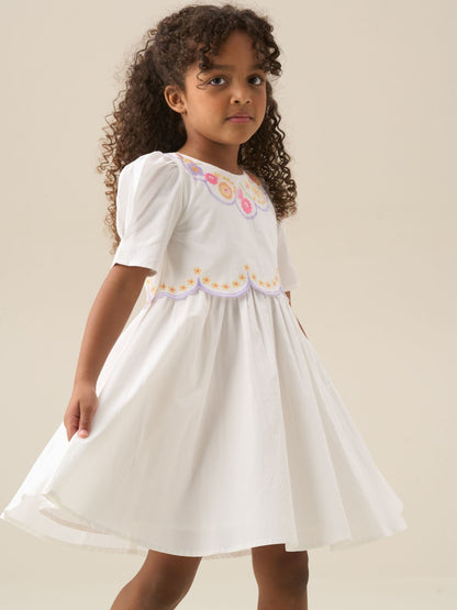 Angel & Rocket White Gabby Floral Embroidered Dress image 4