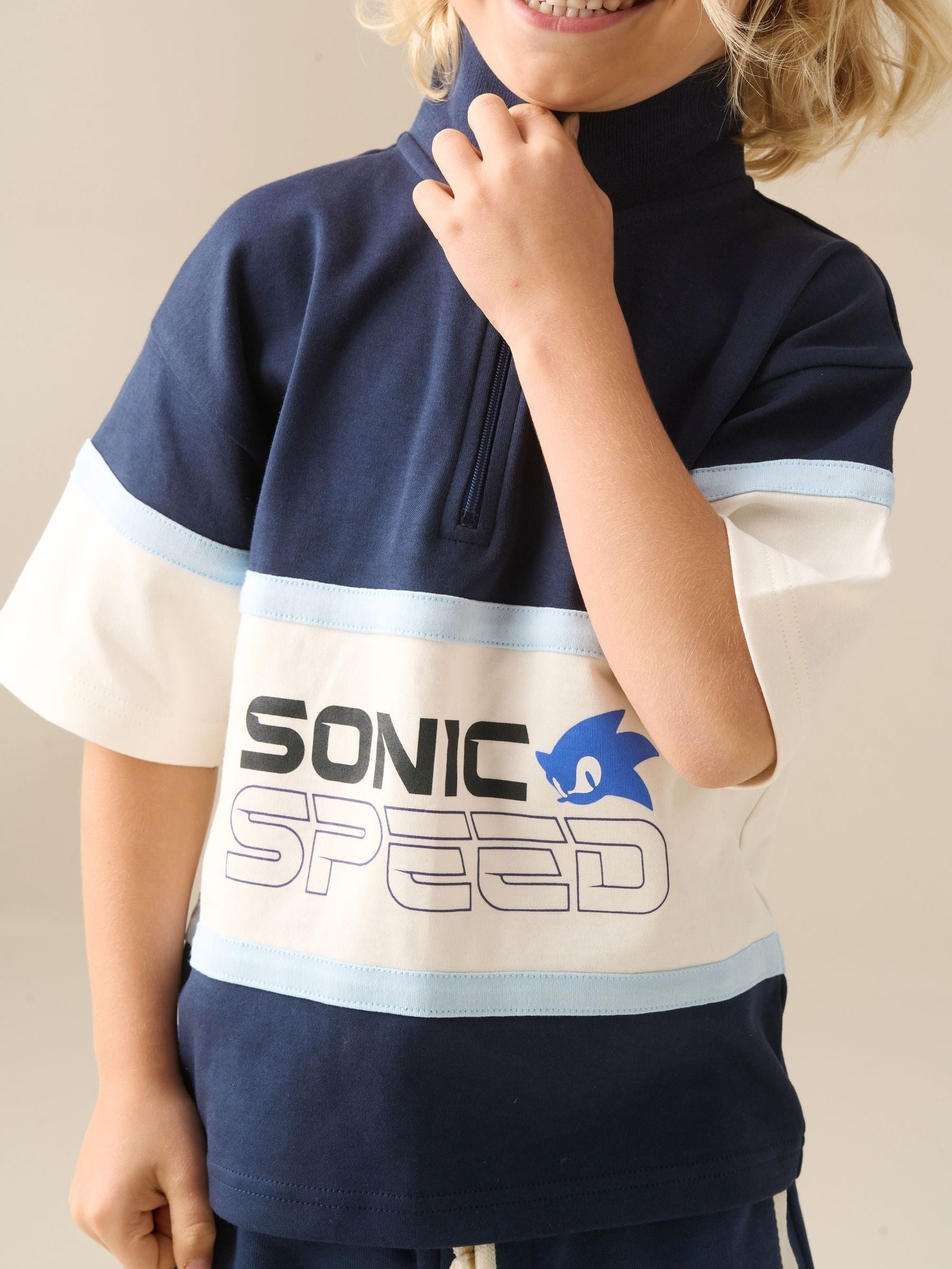 Dsiney Kidz - Angel & Rocket Blue Sonic Blocked Polo Shirt image 4
