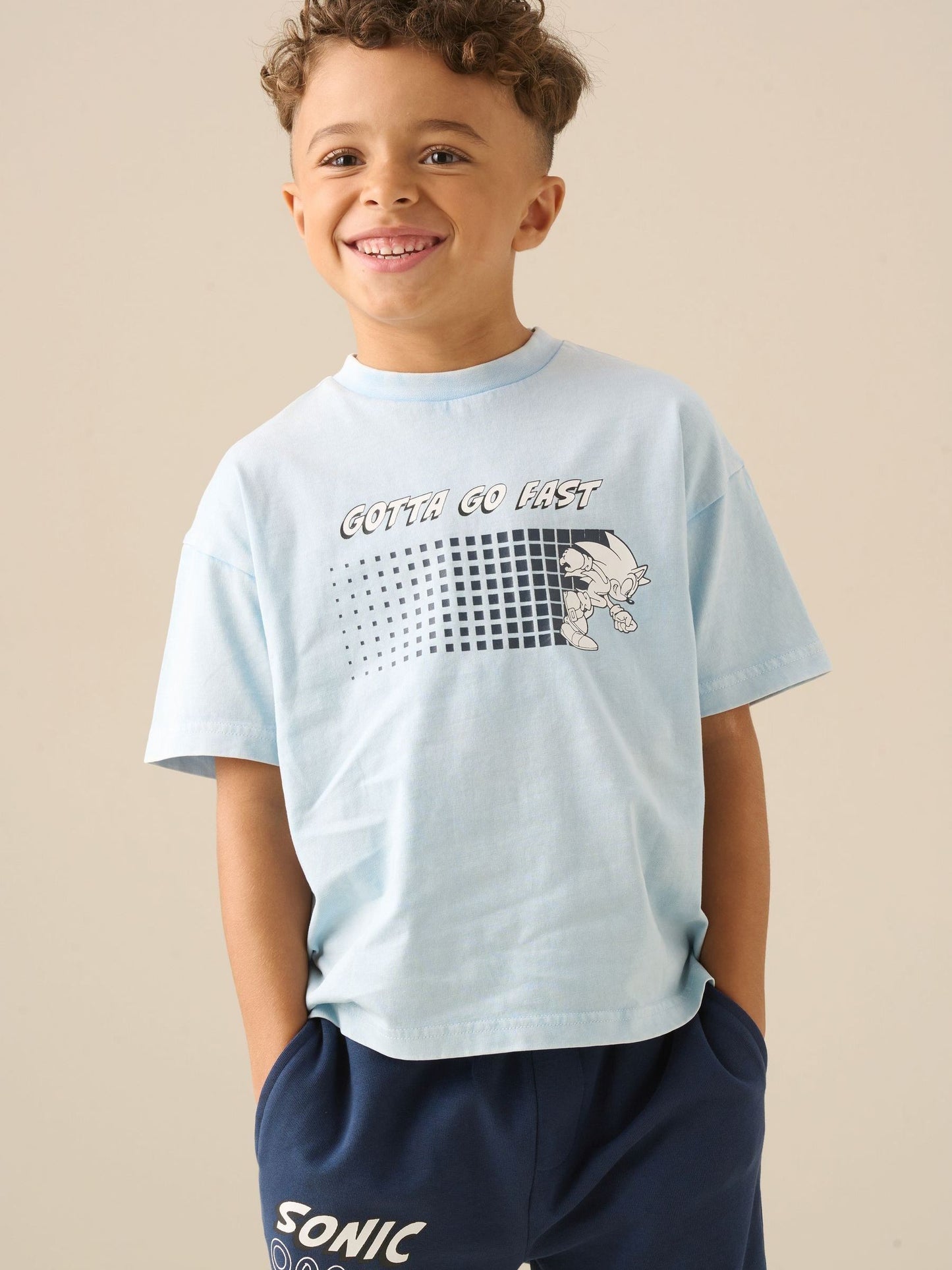 Dsiney Kidz - Angel & Rocket Blue Sonic Oversized Washed T-Shirt image 2