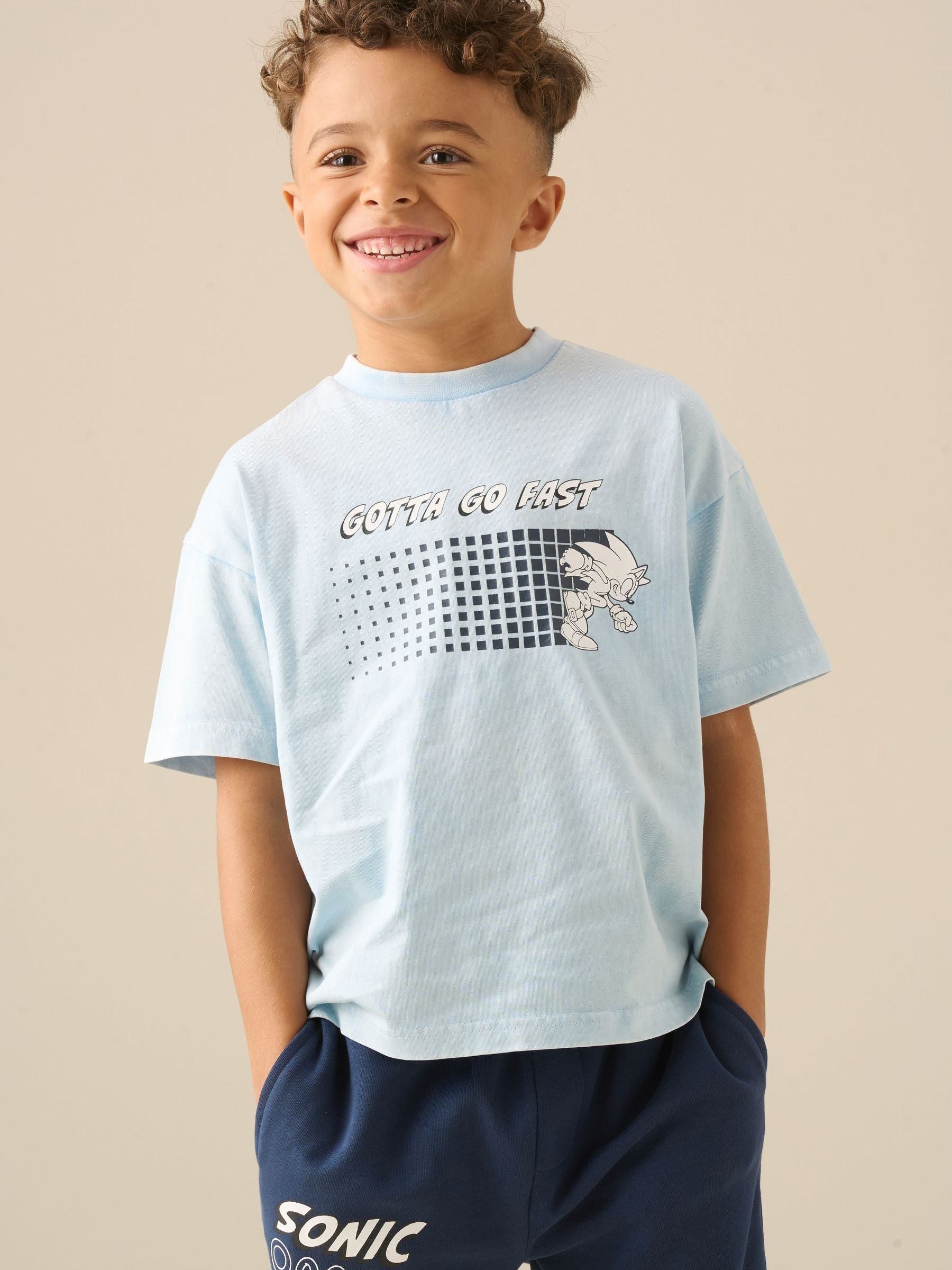 Dsiney Kidz - Angel & Rocket Blue Sonic Oversized Washed T-Shirt image 2