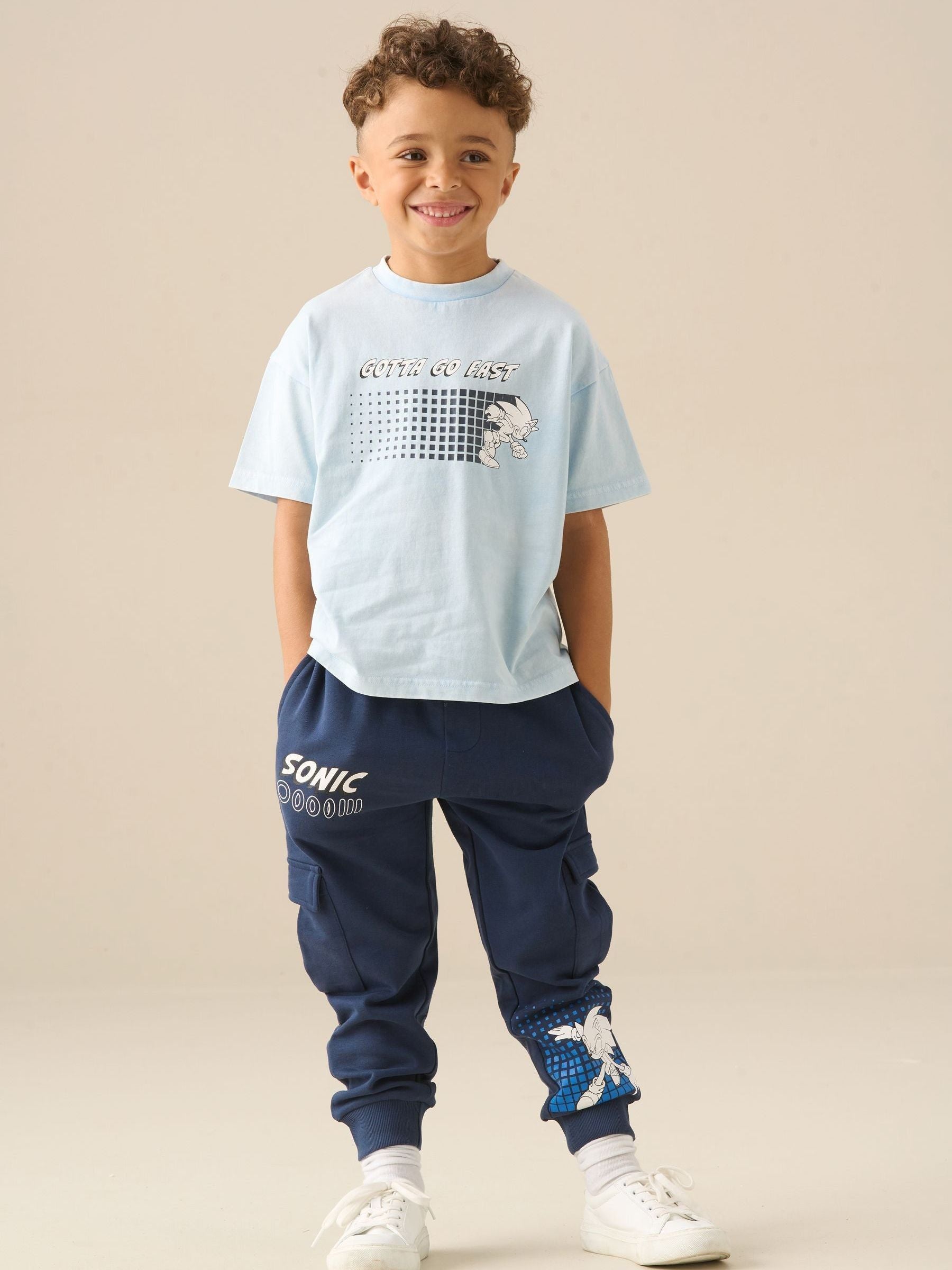 Dsiney Kidz - Angel & Rocket Blue Sonic Oversized Washed T-Shirt image 3