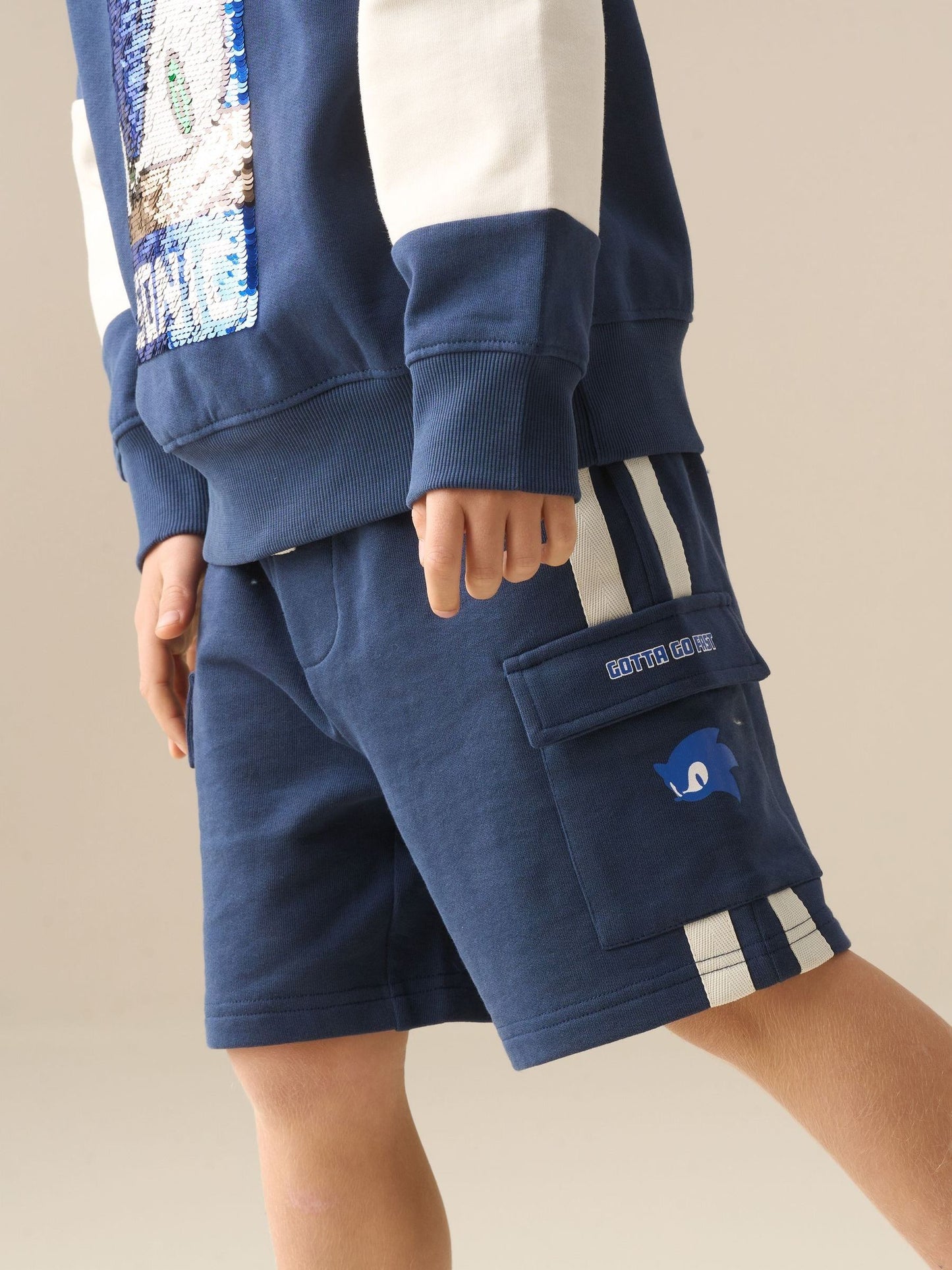 Dsiney Kidz - Angel & Rocket Blue Sonic Side Stripe Shorts image 1