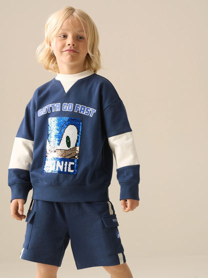 Dsiney Kidz - Angel & Rocket Blue Sonic Side Stripe Shorts image 4