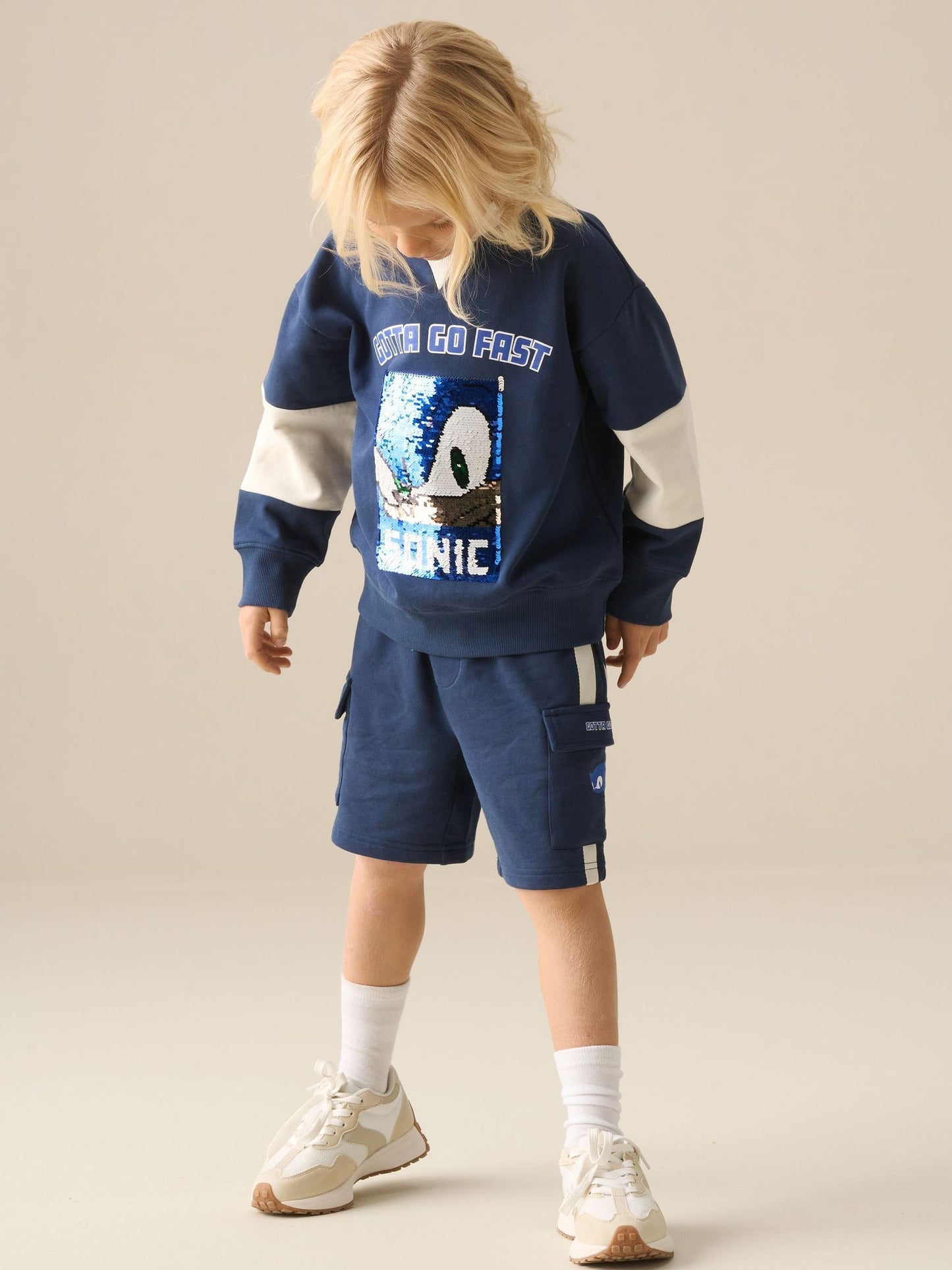 Dsiney Kidz - Angel & Rocket Blue Sonic Side Stripe Shorts image 5