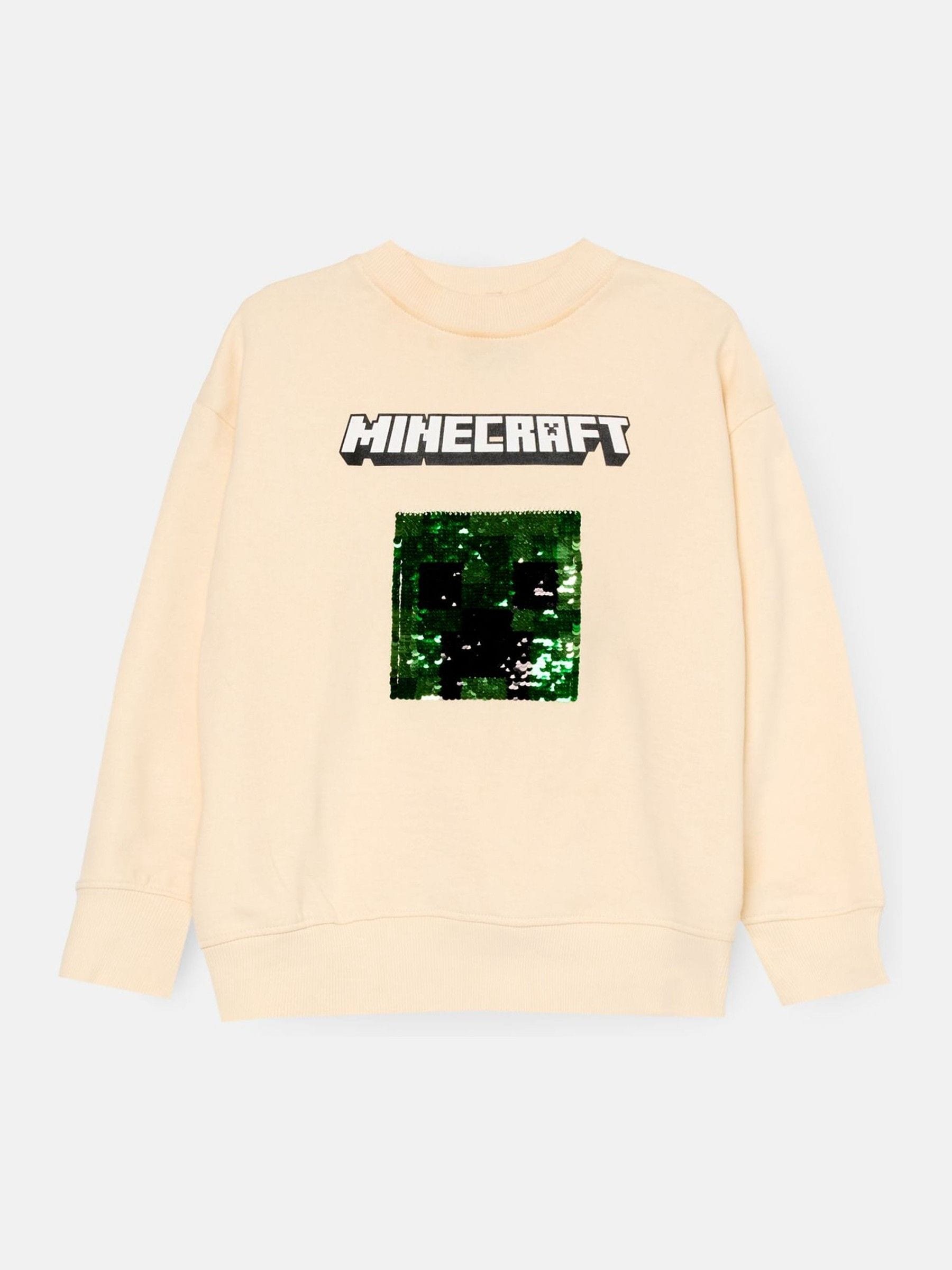 Dsiney Kidz - Angel & Rocket Cream Minecraft Sequin Sweatshirt image 4