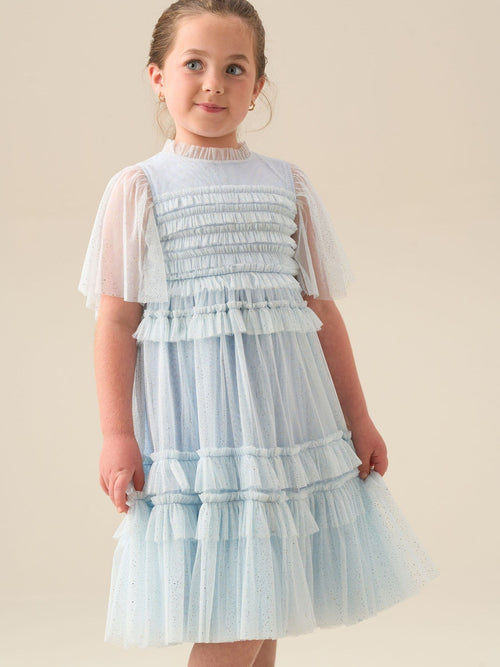 Dsiney Kidz - Angel & Rocket Blue Xeni Ruffle Detail Mesh Dress image 1