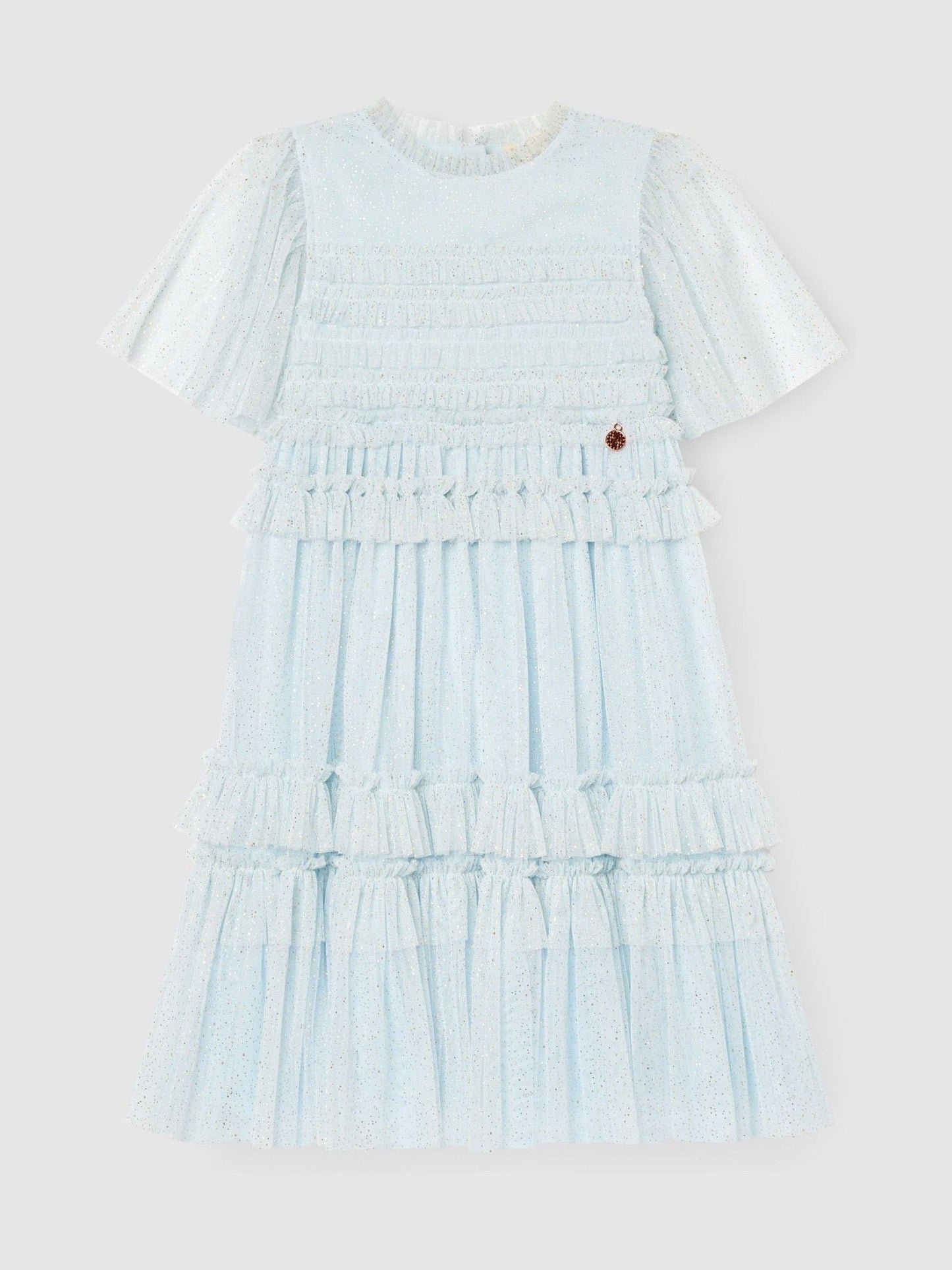 Angel & Rocket Blue Xeni Ruffle Detail Mesh Dress image 5