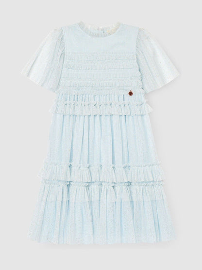 Angel & Rocket Blue Xeni Ruffle Detail Mesh Dress image 5