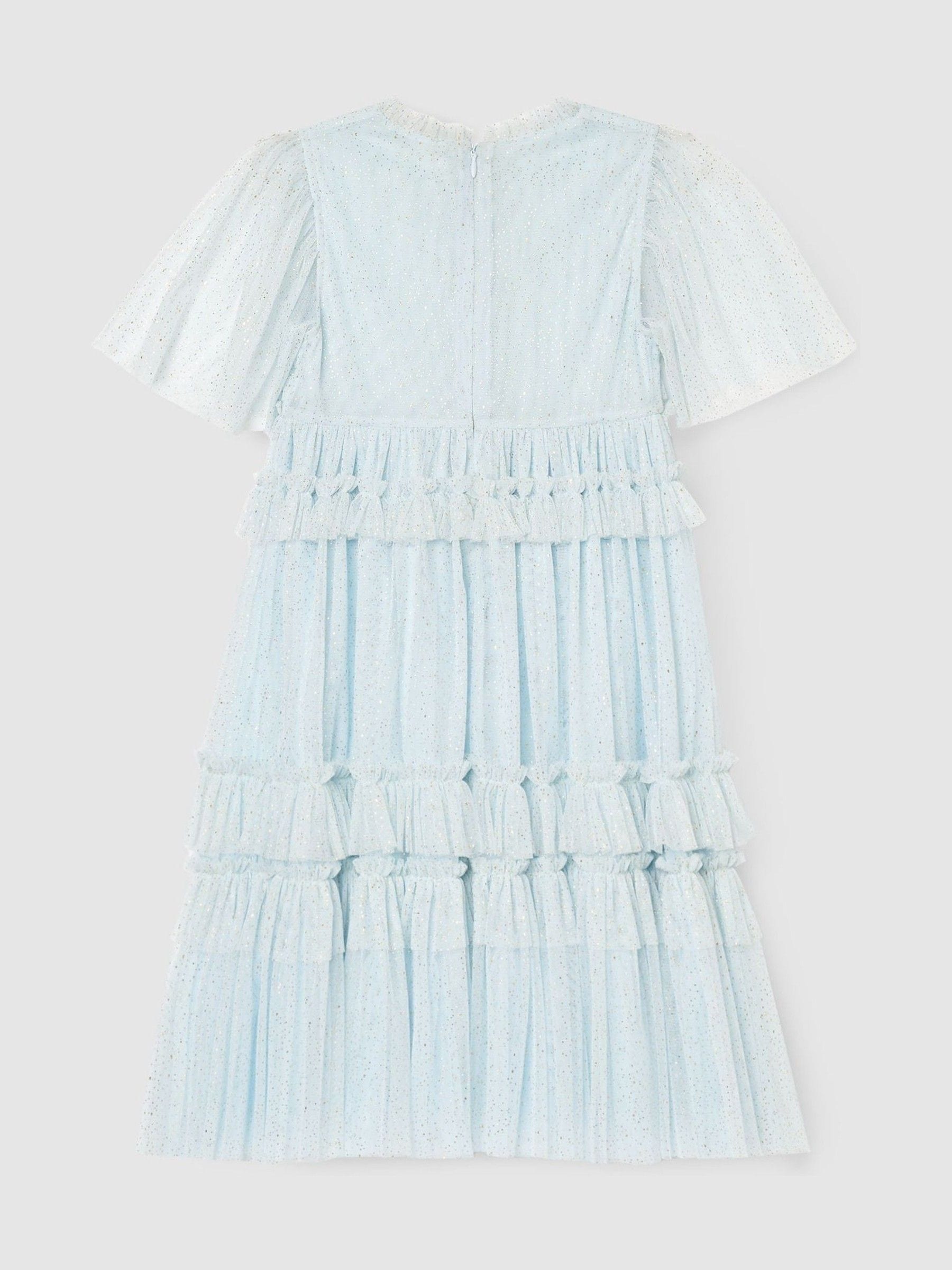 Angel & Rocket Blue Xeni Ruffle Detail Mesh Dress image 6