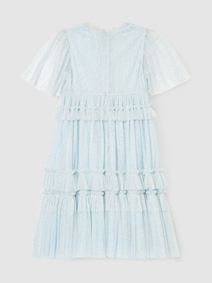 Angel & Rocket Blue Xeni Ruffle Detail Mesh Dress image 6