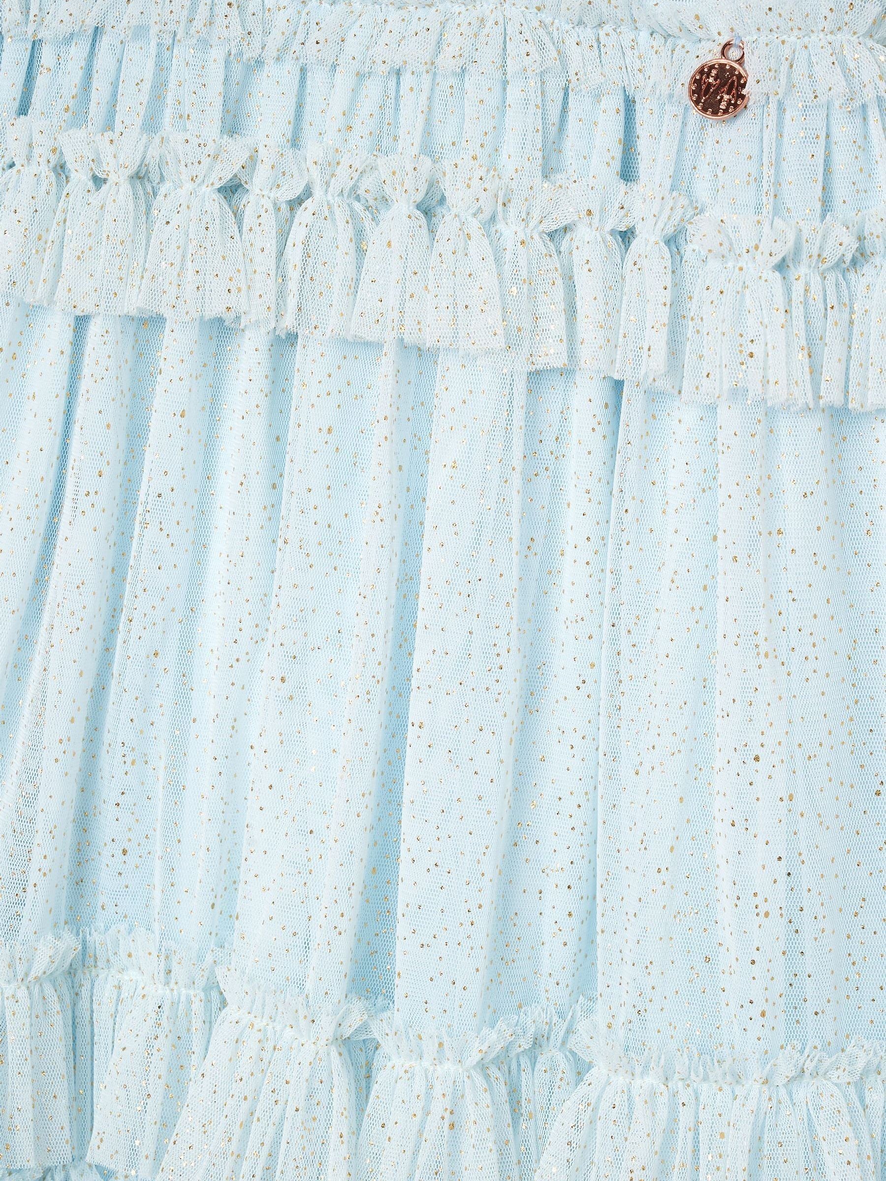 Angel & Rocket Blue Xeni Ruffle Detail Mesh Dress image 7