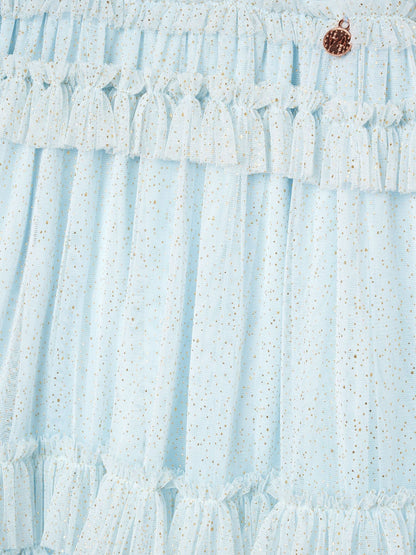 Angel & Rocket Blue Xeni Ruffle Detail Mesh Dress image 7