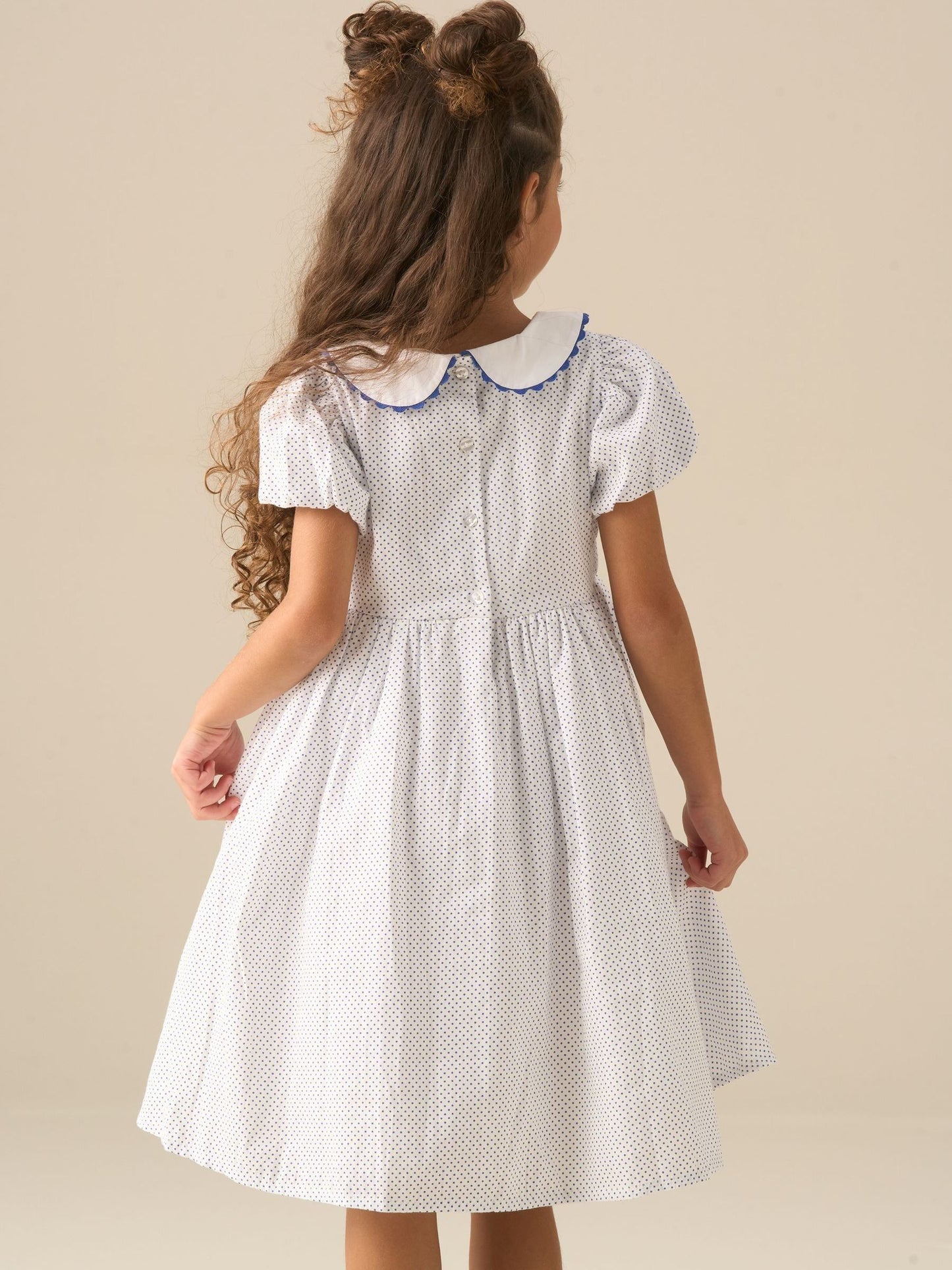 Angel & Rocket Blue Lottie Spot Puff Sleeve Dress image 3