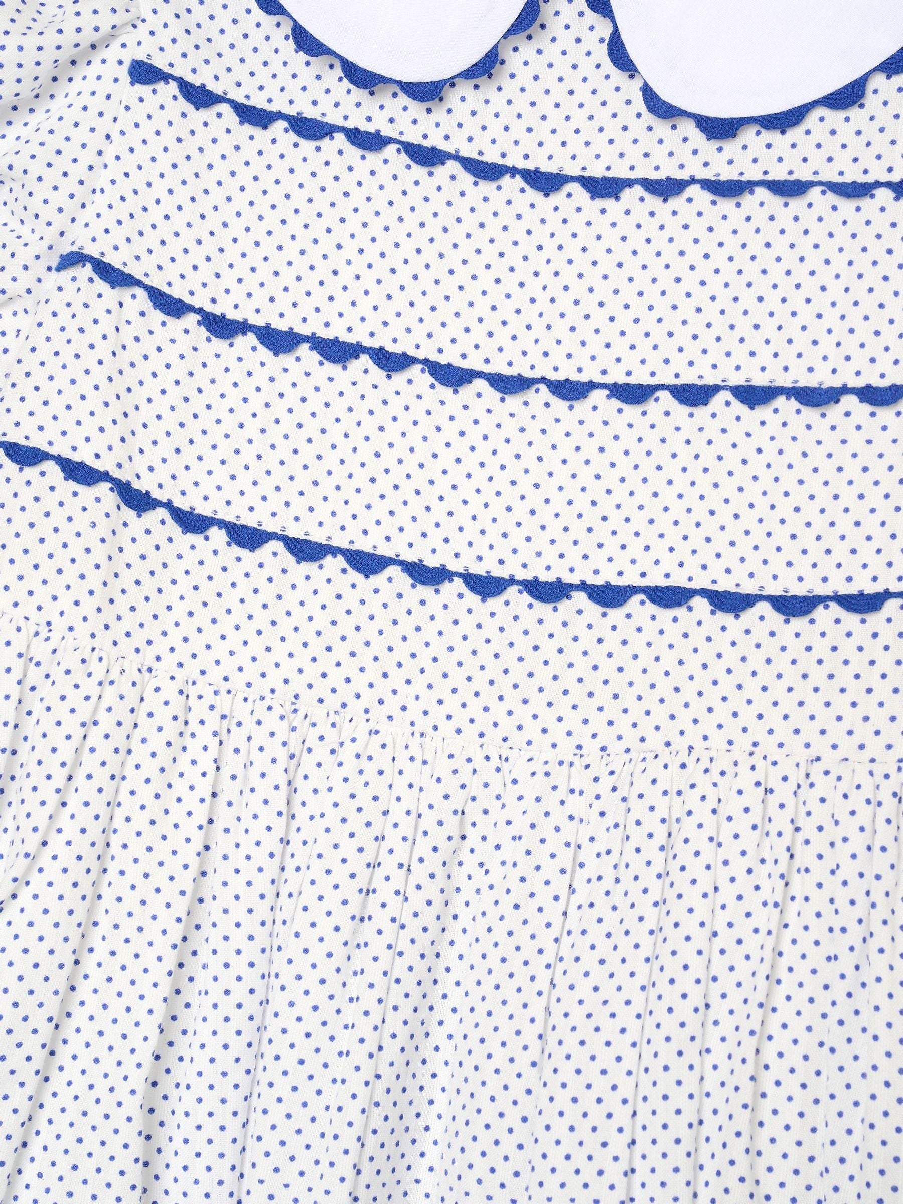 Angel & Rocket Blue Lottie Spot Puff Sleeve Dress image 8