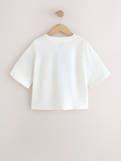Dsiney Kidz - White Unicorn Sequin Graphic Oversized Boxy T-Shirt (3-16yrs) image 6
