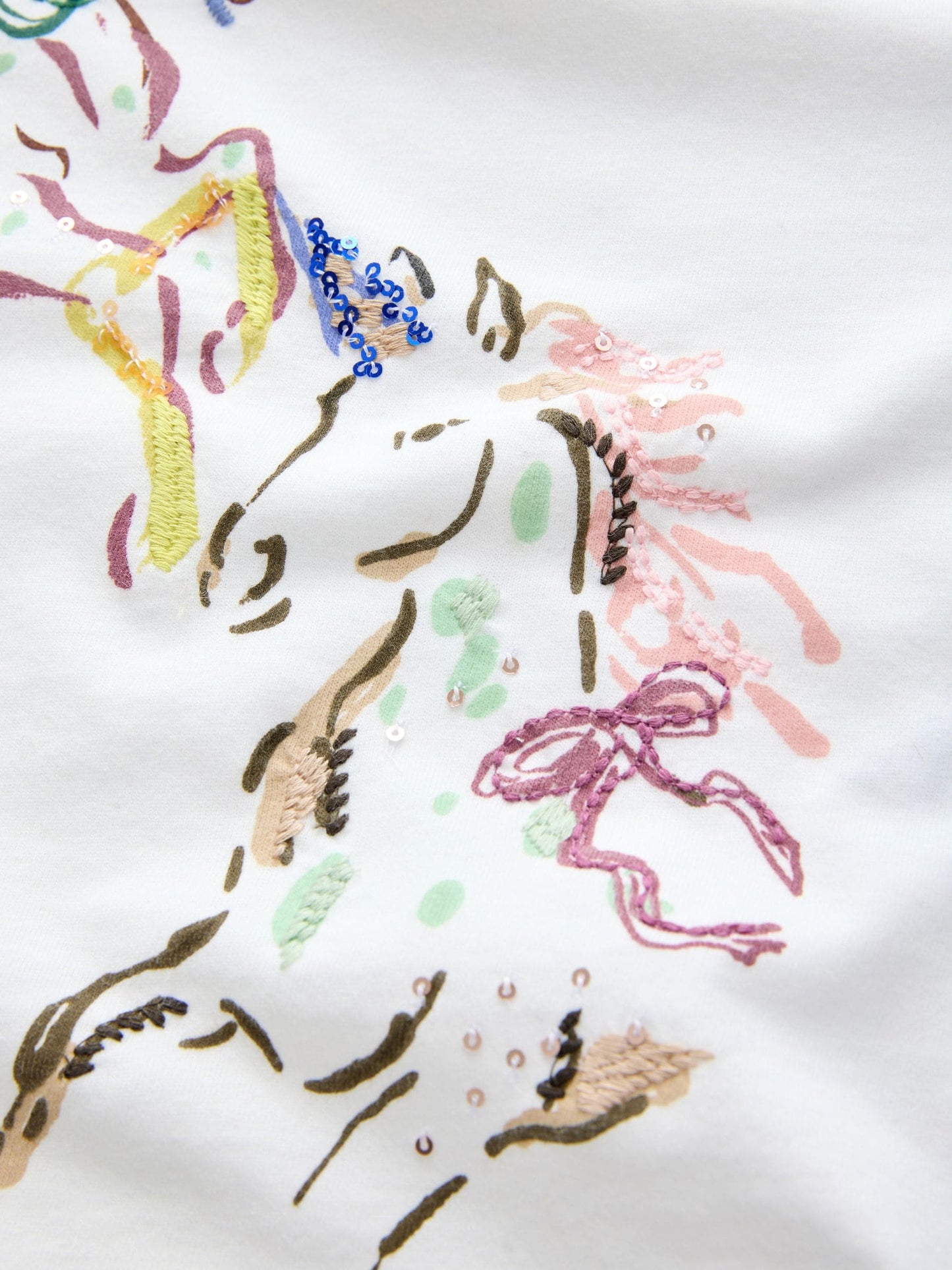 Dsiney Kidz - White Unicorn Sequin Graphic Oversized Boxy T-Shirt (3-16yrs) image 8